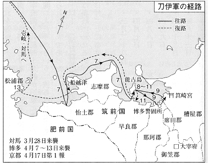 刀伊軍の経路